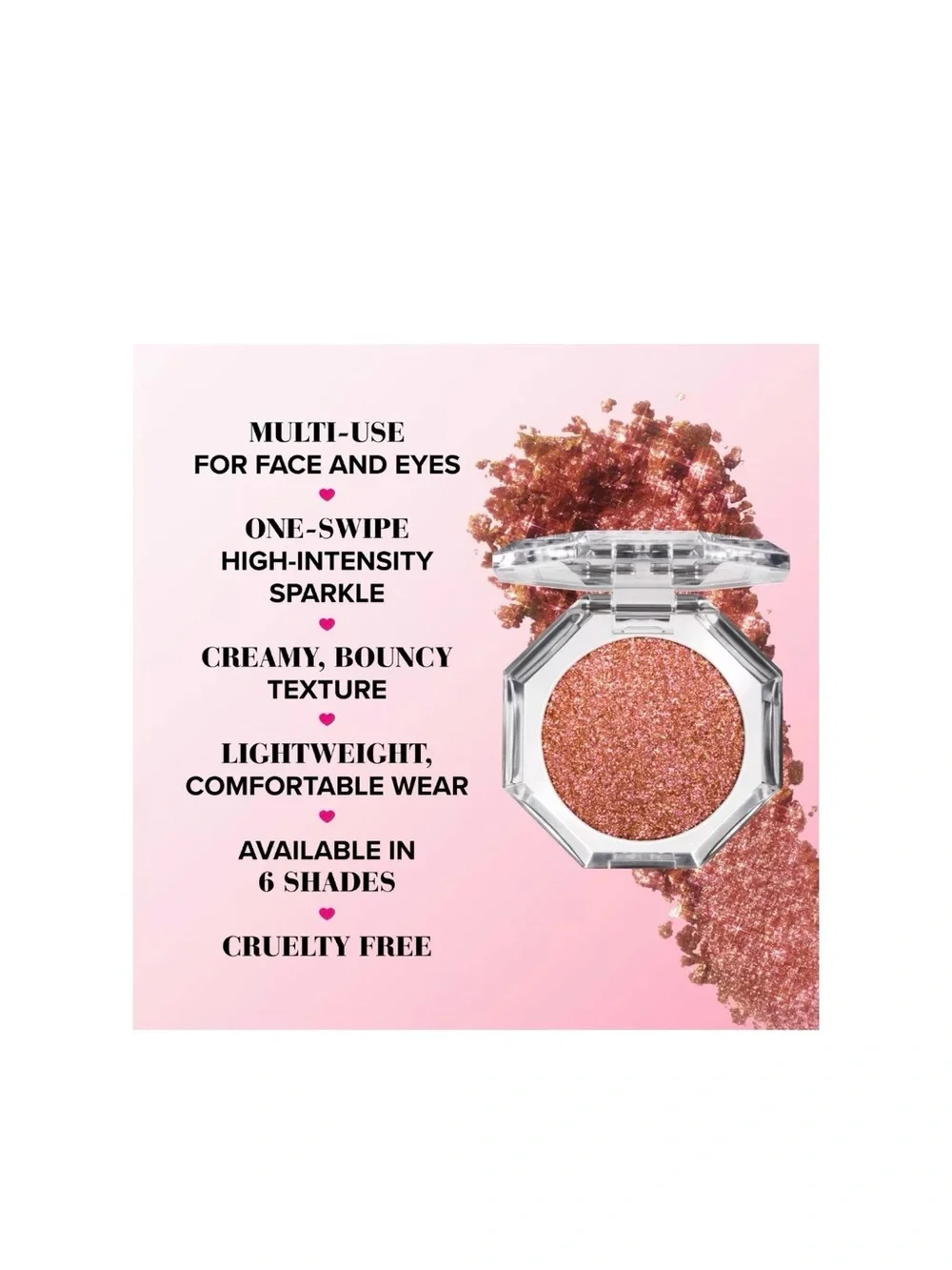 Too Faced Disco Crush Mystic Pink High Shine Face Glitter